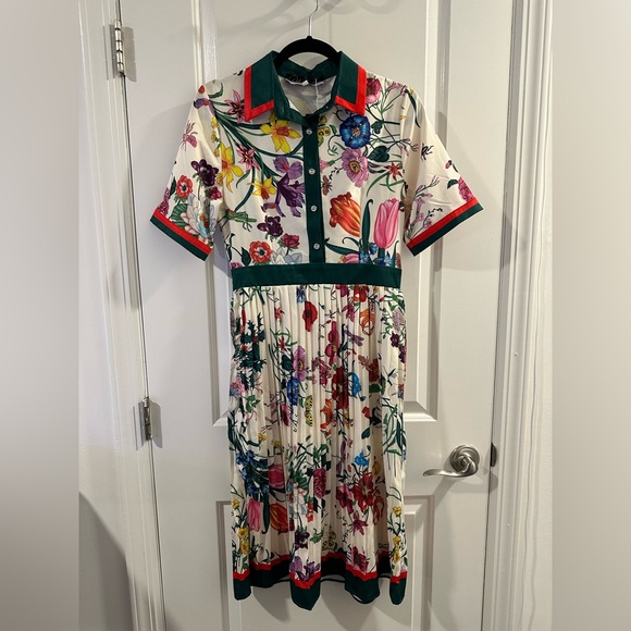 Dalia Macphee White Multi Short Sleeve Shirt Dress in Multicolor Floral/Cream - Picture 3 of 16